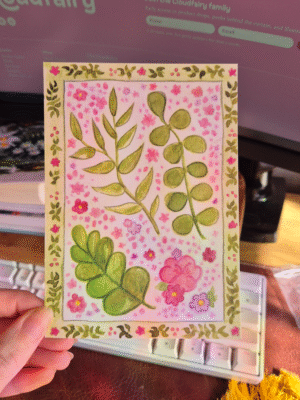 🌿 Green Flower | Postcard