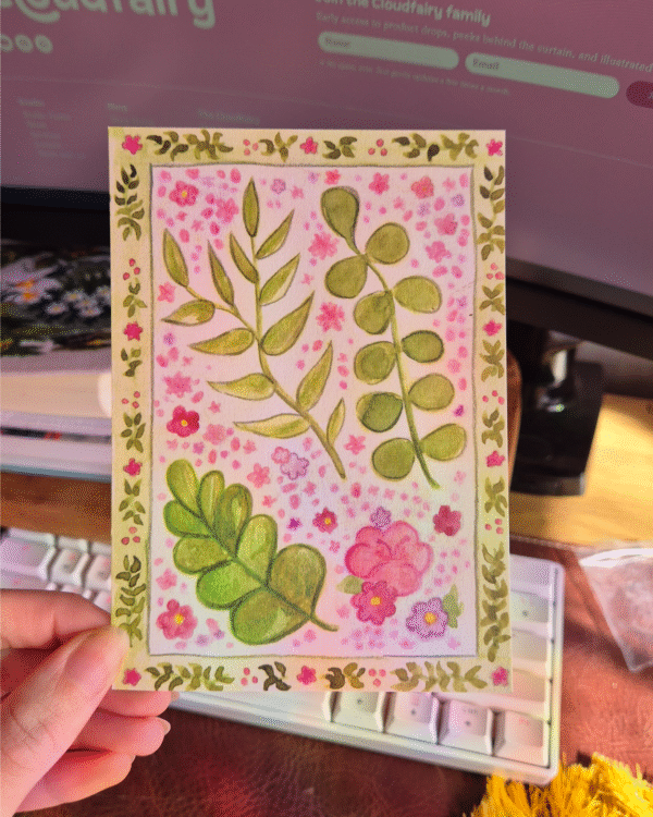 🌿 Green Flower | Postcard