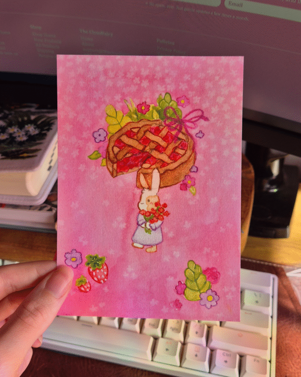 🍓 Strawberry Pink Pie | Postcard